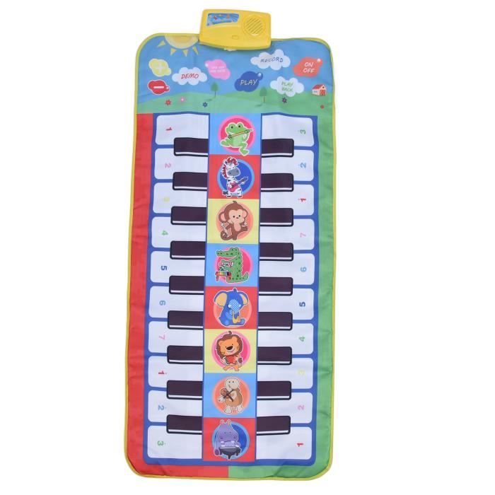 JIE Tapis de piano pour enfants Double clavier 20 touches 8 sons 117 x