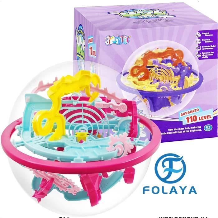 Labyrinthe 3D Yuandream – Puzzle à Engrenages Avec 2 Billes En Acier, Jeu éducatif Pour Enfants Dès 3 Ans (bleu)