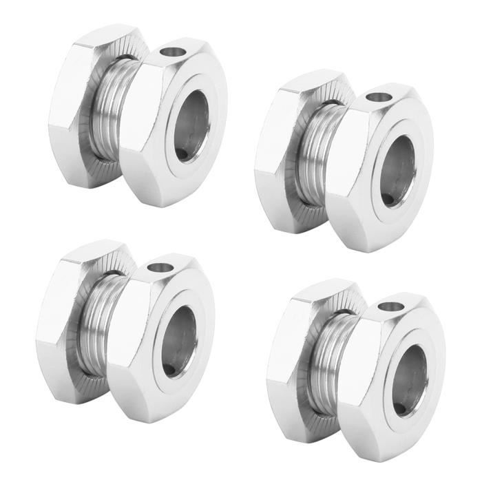 Alomejor Lot de 4 coupleurs hexagonaux RC en alliage d'aluminium RC Hex Adaptateur pour roue professionnelle Adaptateur hexagonal pour 1 à 10 voitures (rouge