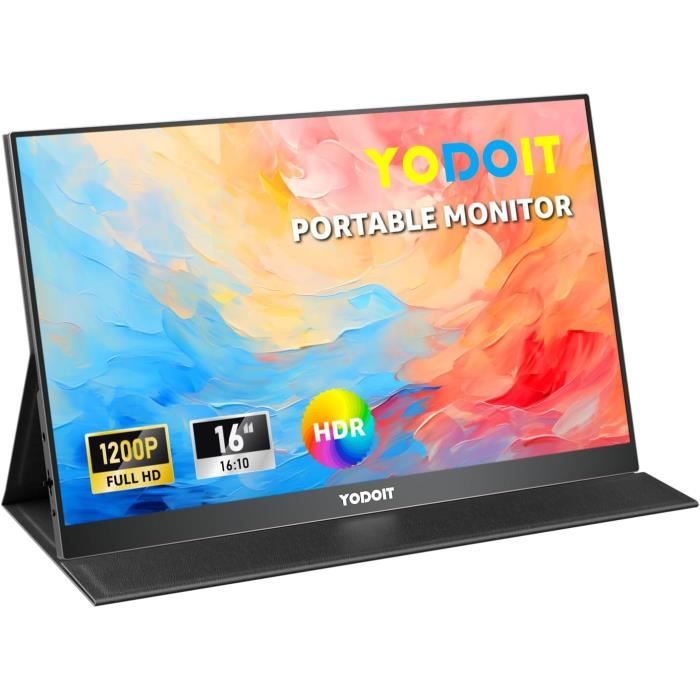 Yodoit Écran Portable 15 6" 1920 × 1080 FHD Moniteur IPS 100% SRGB Display HDMI USB Type C avec Haut parleurs Intégrés pour PCMacBookXboxPS4 5TV - vue 3