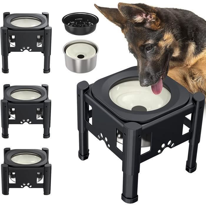 Comparer les prix de FUNNING-Bol d'eau pour Chien Surélevé 29L Gamelle d'eau Anti-Débordement avec 11L Gamelle d'alimentation Lente Distributeur d'eau 4