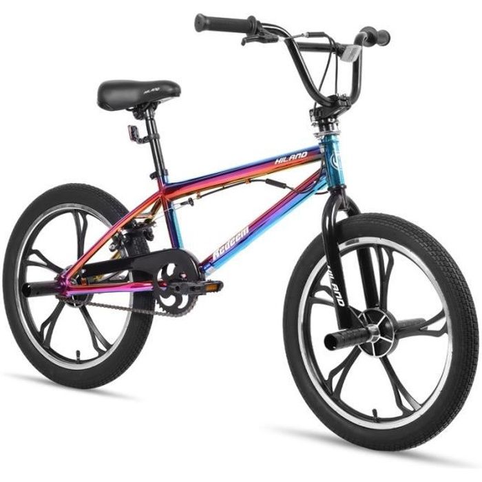 Hiland 20-inch 5-Spoke Small Wheel Bike for Boys and Girls 7,8,9,10+,360-degree Freestyle Rotor-coloré