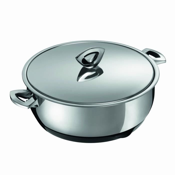 KUHN RIKON Easy Pro Faitout en aluminium avec couvercle en verre pour induction 2,3 litres//18 cm Noir