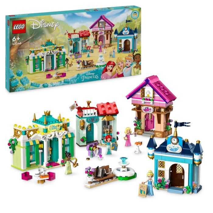 LEGO® 43246 Disney Princess Les Aventures des Princesses Disney au Marché, Jouet avec 4 Mini Poupées