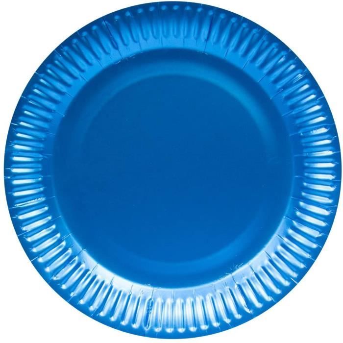 Vaisselle Jetable Limics24 Assiettes Jetables Couleur Mate Azur Bleu Cdiscount Maison