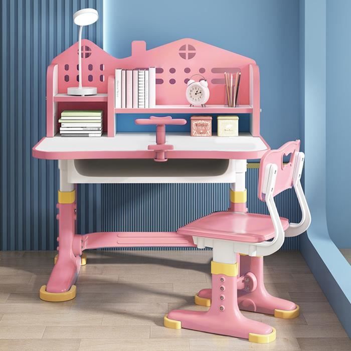 Bureau Et Chaise Réglables Enfant Avec Tableau Et Tiroir - Design Astronaute, Taille 111x80x54 Cm, Charge 300 Kg