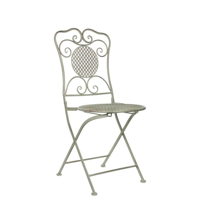 mica decorations provence chaise de bistrot pliable - l53 x l40,5 x h90,5 cm - vert clair