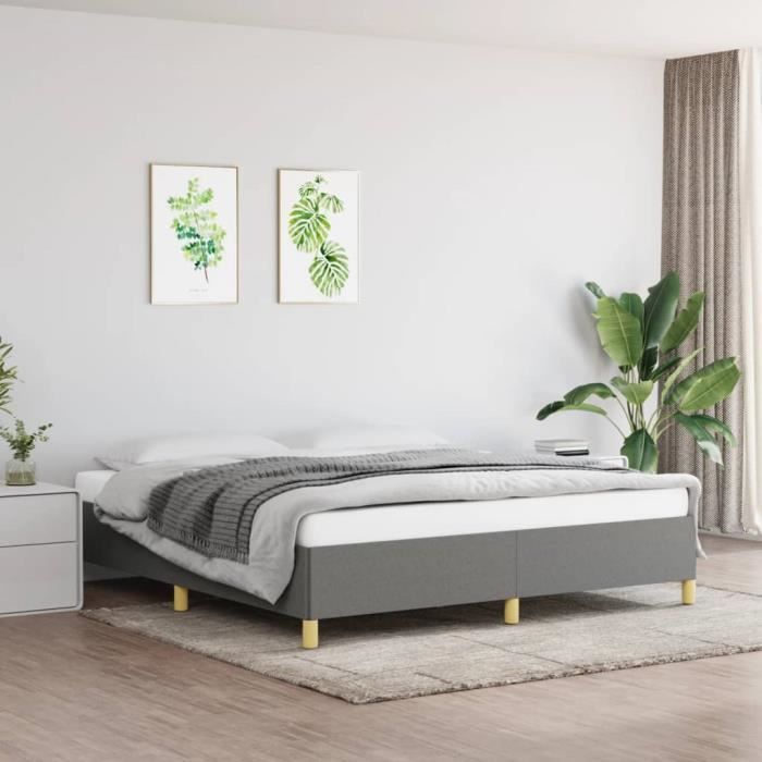Sommier à ressorts - MOTHINESSTO - LY0004 - Gris foncé - 160x200 cm - Tissu 100% polyester