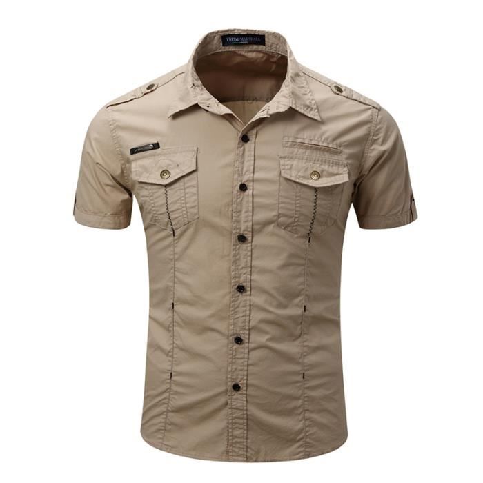 T-shirt Homme Habit Manches Courtes Col Rond Camouflage, Taille L, Multicolore, Occasion Très Bon état