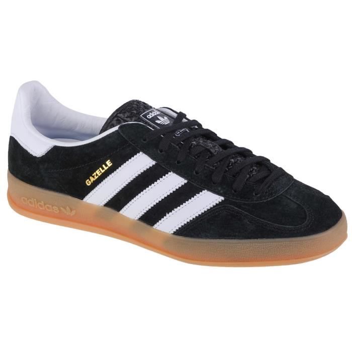 Chaussures Adidas Gazelle Indoor H06259 ADIDAS Homme Cuir Plat Lacets Noir Cdiscount Chaussures