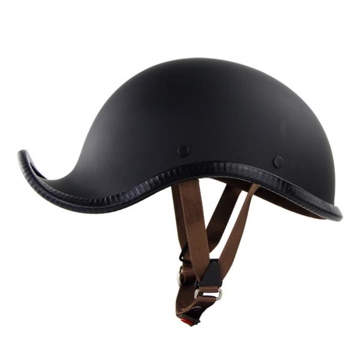 Casque De Moto En Cuir Vintage, Demi Casque De Motard, Ouvert Au Visage, Rétro, Couleurs