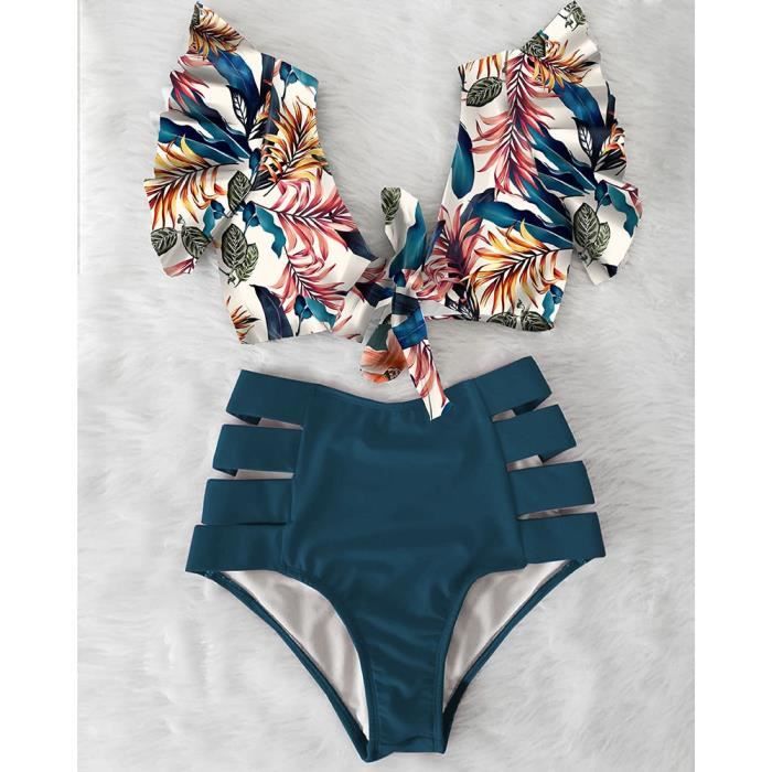 Bas De Maillot De Bain Taille Haute Femme - Bikini Gainant Ventre Plat - Couleur Unie - Élégant Et Ajusté