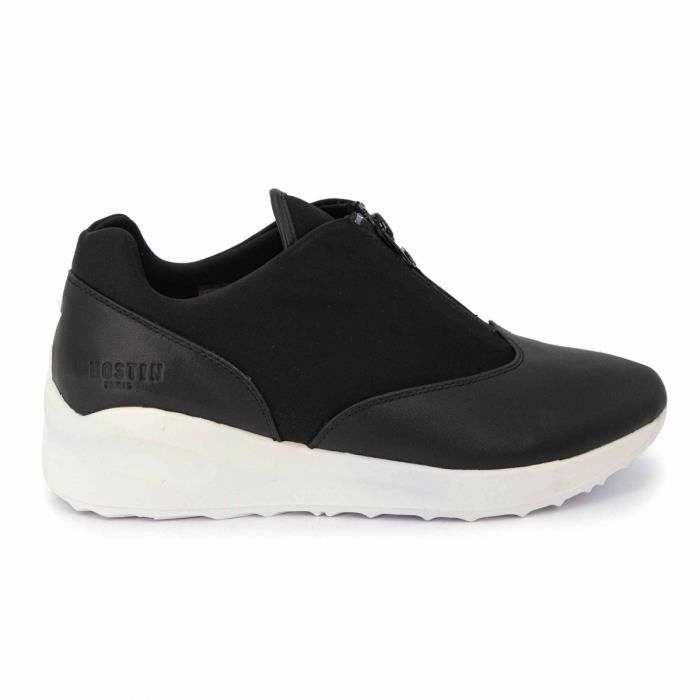 Basket basse cuir GHOSTIN Zanya Femme Noir Tailles 35 40