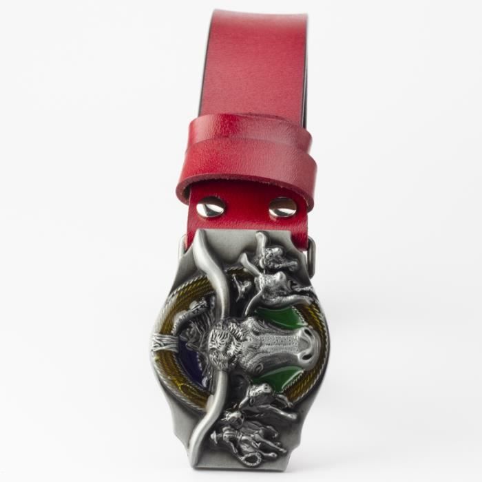 Ceinture Western En Cuir Fait Main Pour Enfant - Taille 17.5 Pouces, Motif Flèche/cheval