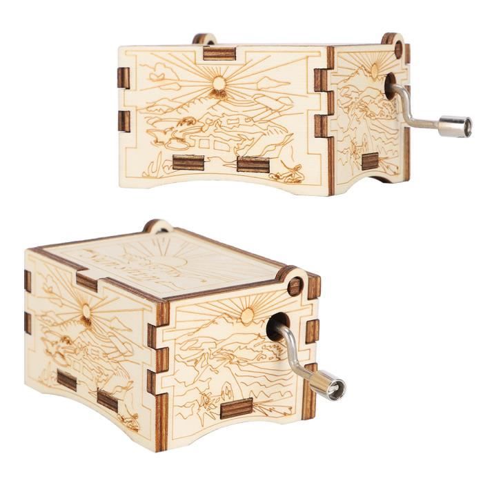 KEWUF Kit Boîte à Musique En Bois – Puzzle 3D à Manivelle, DIY, Personnalisable, Peinture – Activité Manuelle Enfant