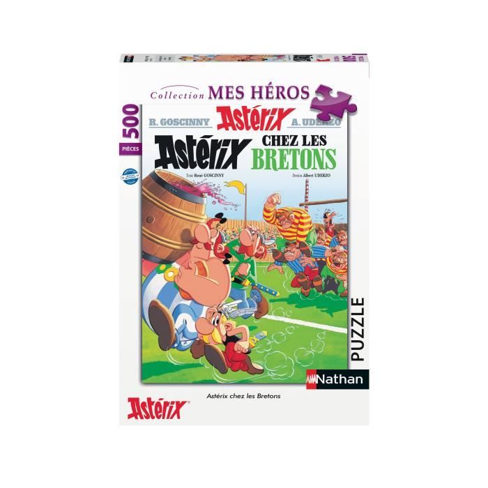 Puzzle 500 pièces, Astérix chez les Bretons, Dès 10 ans, Collection Mes Héros, 87824, Nathan