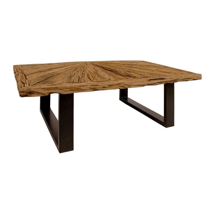 table basse en bois de teck recyclé sarmaty - now's home - 115x75xh35cm