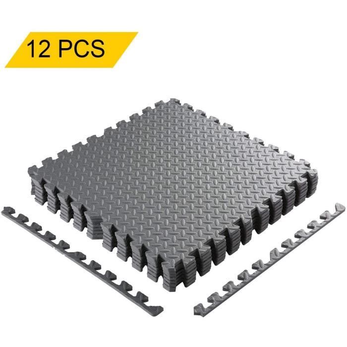 Tapis De Puzzle En EVA 60x60 Cm - Motif Bois, Antidérapant, Pour Salle De Sport, Yoga Ou Protection De Sol