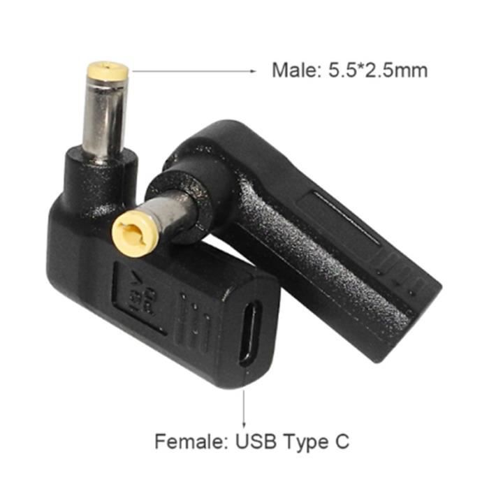 Câble Charge PD USB-C Femelle Vers Mâle 6,0x3,7 Mm 100W - Compatible ASUS FX-Pro Et Ordinateurs Portables USB-C PD - 4