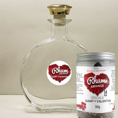 Carafe pour le Rhum en verre 750ml (vide) + Kit de préparation