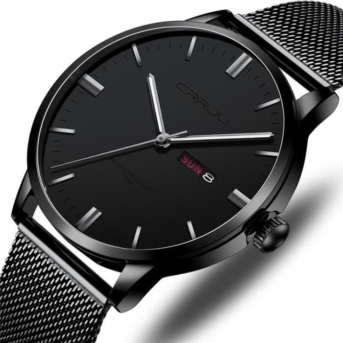 Montre Homme Deyros Acier Inoxydable – Quartz Doré – Bracelet Métal – Cadeau