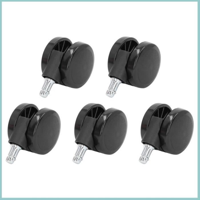 Roulettes De Chaise De Bureau 10x22 Mm - Pour Sols Durs, Silencieuses, Charge 1000 Kg (Lot De 5)