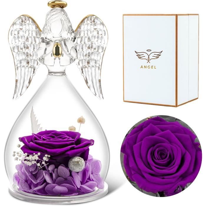 Jisrcha Rose Eternelle Cadeau Femme, Rose Eternelle Préservée avec Tige Jisrcha Rose Eternelle Cadeau Femme, Rose Eternelle Préservée avec Tige