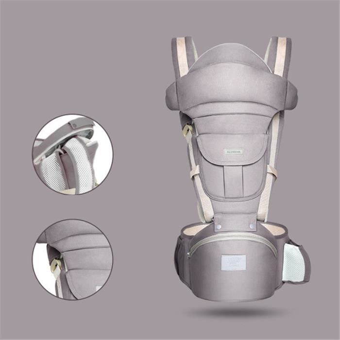 Porte-Bébé Ergonomique Réglable - Pour Nouveau-Né Jusqu'à 36 Mois - Respirant Et Confortable - Gris