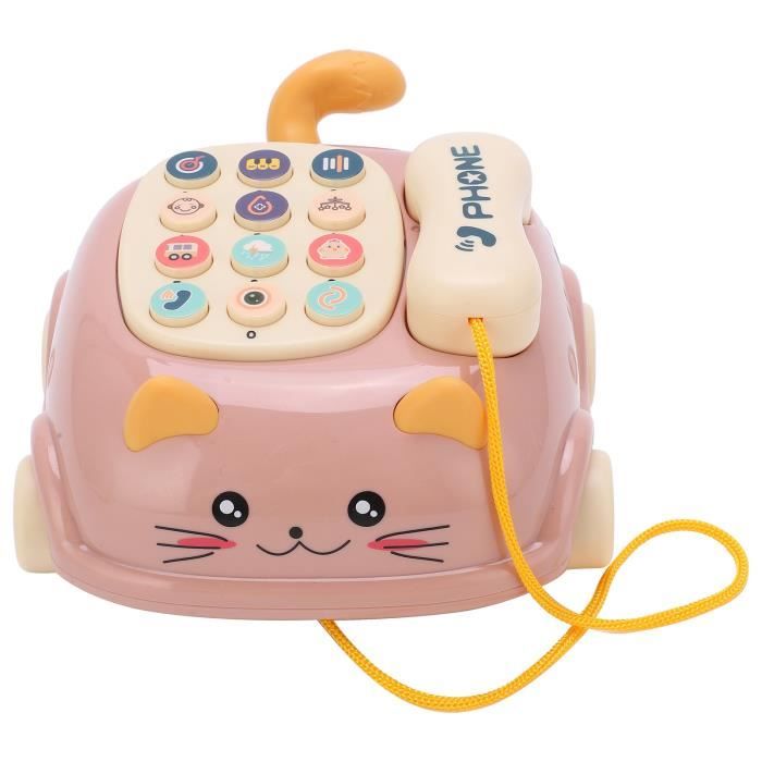 Téléphone mobile de voiture de bébé Jouet de Téléphone Portable Mignon Enfants 16 Fonctions jeux Rose - SURENHAP