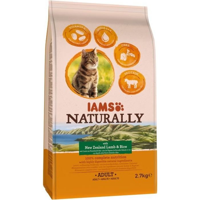 Iams Naturally Croquette Agneau Nouvelle Zelande Riz Pour Chat Adulte 2 7 Kg Cdiscount Animalerie