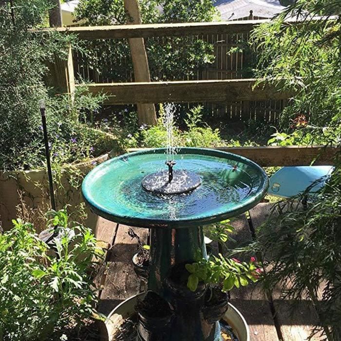aquarium Pompe à eau solaire pour bain doiseaux étang ou jardin Fontaine solaire Foutnains Diamètre : 13 cm Design de buse intégré pour bain doiseaux 