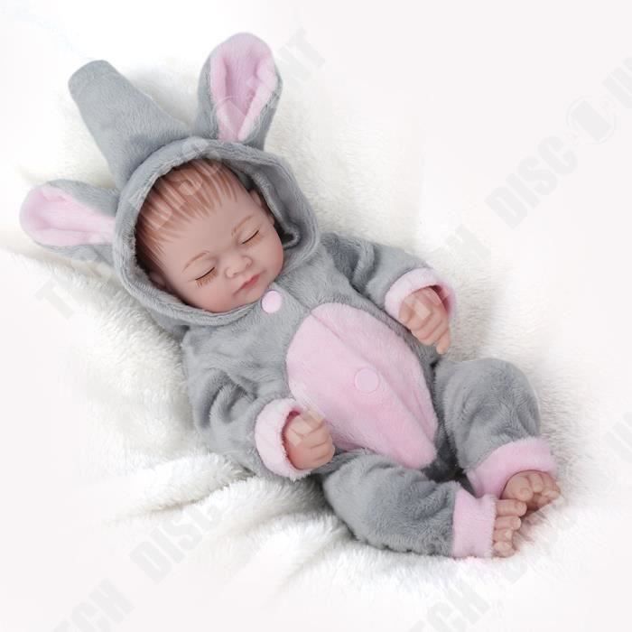 TD® Poupée en sillicone doux pour enfant-jouets réaliste mouvable en simulation pour confort sommeil-cadeau noel pour enfants