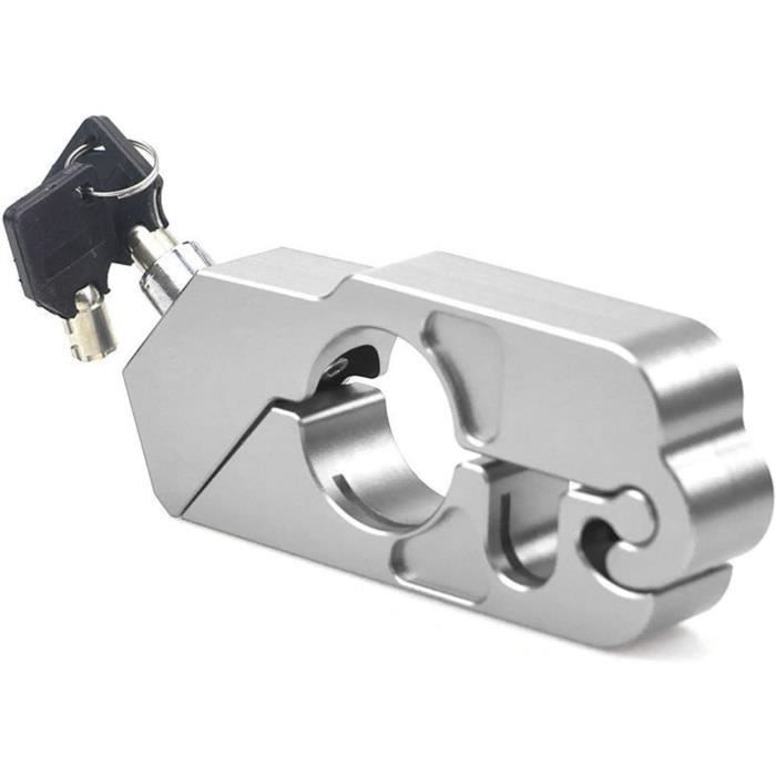 Antivol Moto Poignée Guidon Avec Câble Casque - AUFER Noir Aluminium - Neuf Sous Blister
