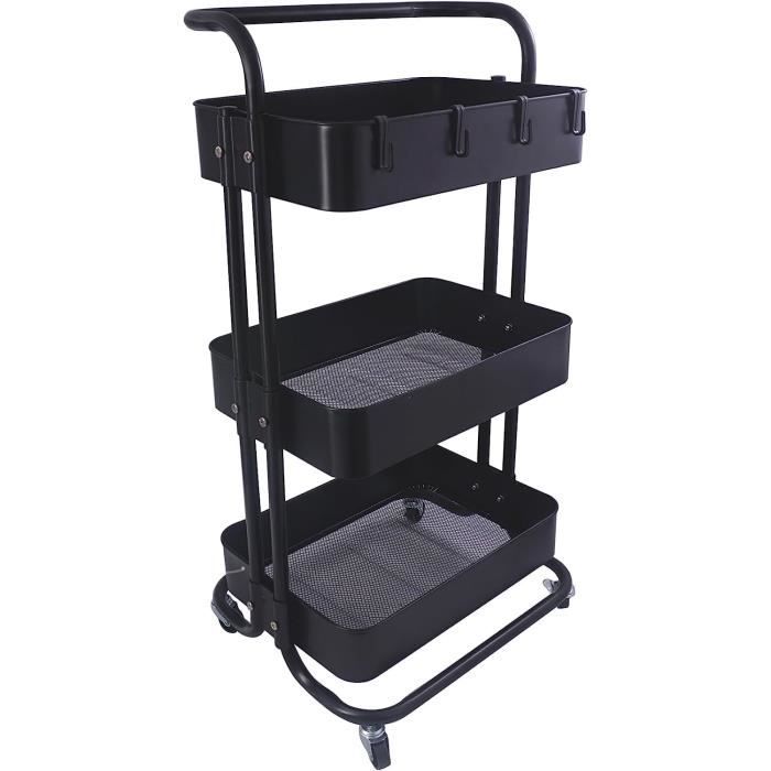 Chariot Utilitaire Roulettes Chariot Rangement 4 Niveaux étroit - 22cm Large, Roulettes, Couleur Rose KINGRACK 4 Niveaux