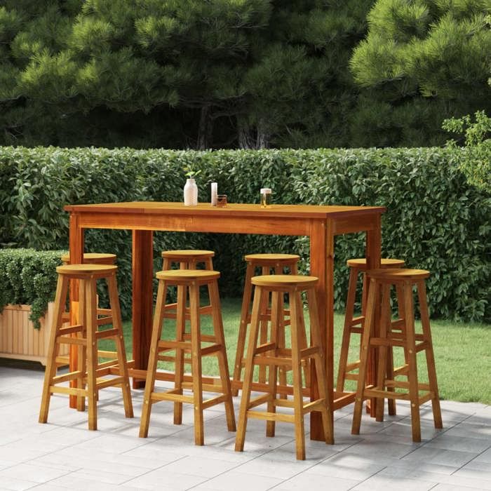 vidaXL Ensemble de bar de jardin 9 pcs poly rotin - vue 1