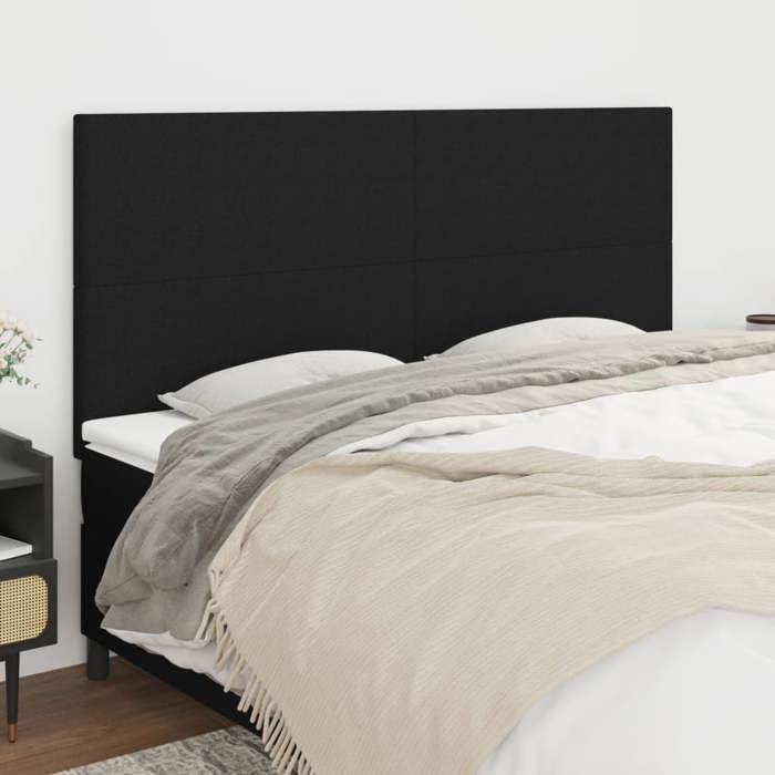 vidaXL Tête de Lit Meubles de Chambre à Coucher Accessoires de Lit Simple Têtes de Cadre de Lit Intérieur Noir 160x5x118/128 3116060