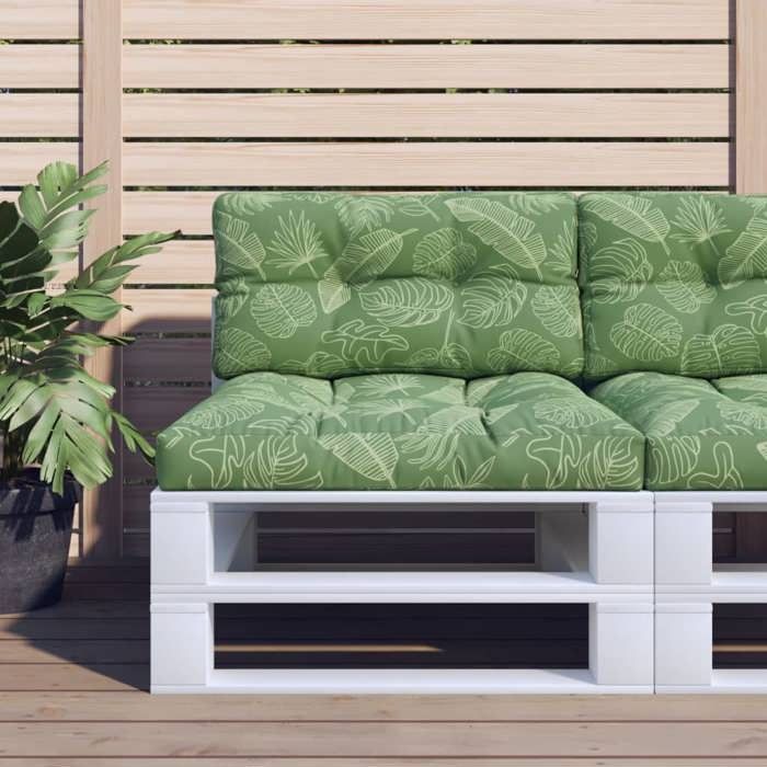 VIDAXL Coussins de Palette Lot de 2 Feuilles - vue 2