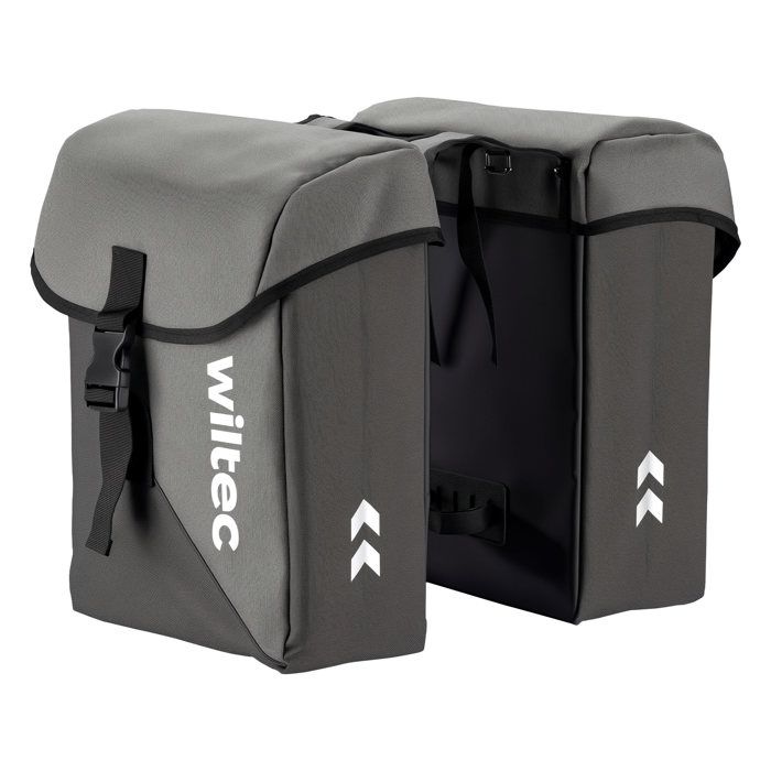 Wiltec Sacoche double étanche pour porte-bagages – capacité de 35 L – avec housse de pluie – pour vélos et vélos électriques – Sac d
