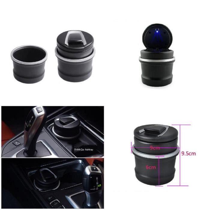 Cendrier Voiture LED Ignifuge Étanché 2 Pièces – Grande Capacité Anti-Odeur Poche & Portable