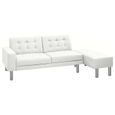 6460•CHIC•Canapé-lit Sofa convertible Canapé d'angle réversible Canapé-lit réglable Nouvelle Cuir artificiel Blanc Assemblage facile-1