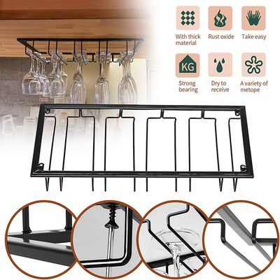 Porte-verres Suspendu – Support Mural Avec 5 Rails Pour 10 à 15 Verres à Vin | Design Sobre, Métal Robuste, Gain De Place