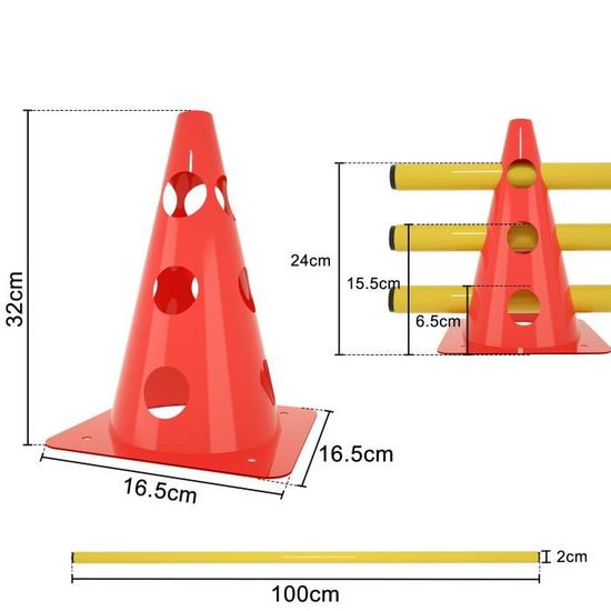 Cocoarm Juego de 5 obstáculos de coordinación para entrenamiento de agilidad de velocidad, altura ajustable, 15 cm/22 cm/28 cm/36 cm, obstáculos de entrenamiento de fútbol, entrenamiento de agilidad y Cocoarm Juego de 5 obstáculos de coordinación para entrenamiento de agilidad de velocidad, altura ajustable, 15 cm/22 cm/28 cm/36 cm, obstáculos de entrenamiento de fútbol, entrenamiento de agilidad y