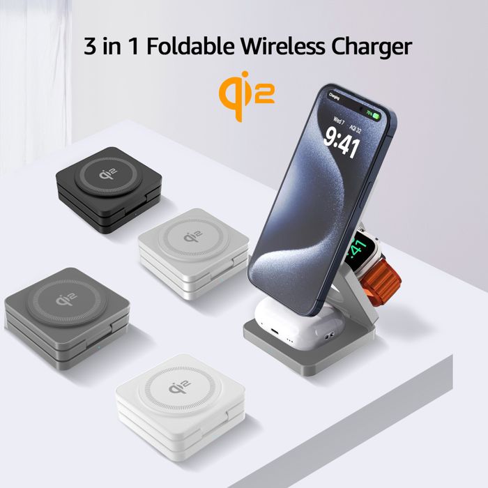 Chargeur Magnétique Voiture AMEGAT Qi2 15W - Support Sortie Air Ultra Rapide Compatible IPhone