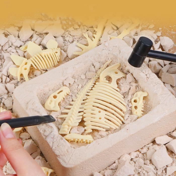 Dr. Daz T-Rex Fluorescent – Kit De Fouille Dinosaure – Excaver 16 Fossiles Et Assembler – 6-10 Ans