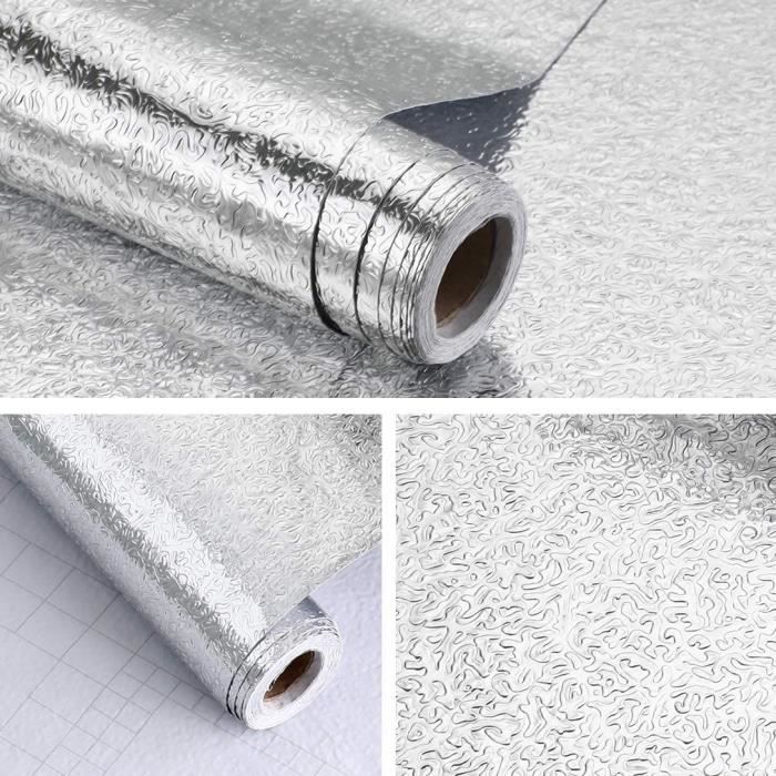 Feuille mélamine adhésive aluminium, L.215 x l.90 cm