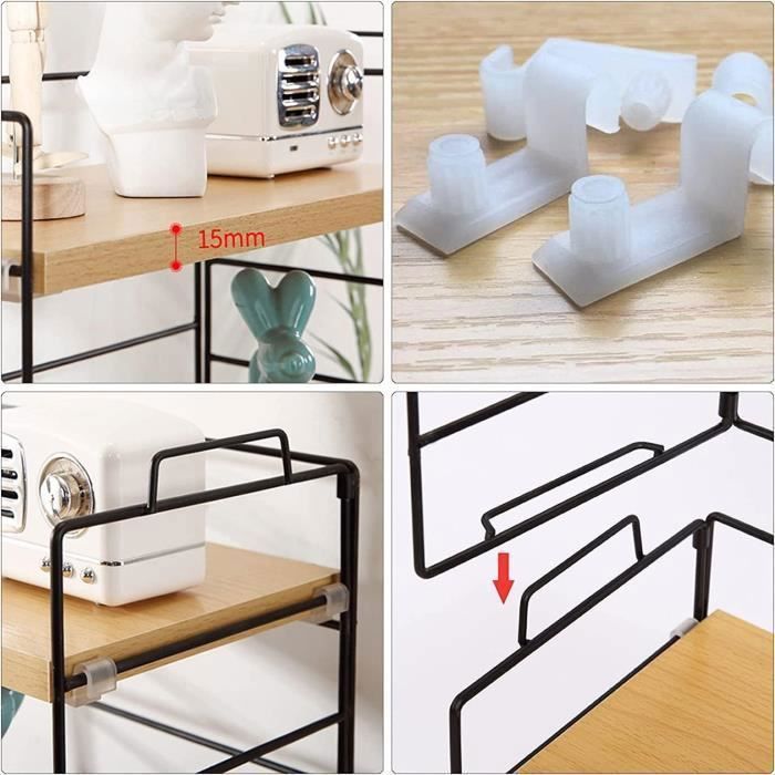 Étagère De Bureau à Pince PUTORSEN 24 Pouces - 2 Niveaux Réglables - Support 22 Lbs - Noir