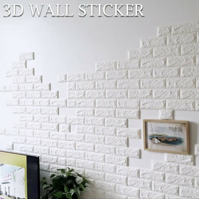 Épaissi de haute qualité，10 pièces Stickers Muraux Brique 3D