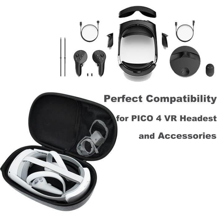 Etui de protection pour casque VR PICO 4 tout en un avec casque de jeu VR et manette de voyage gris Cdiscount