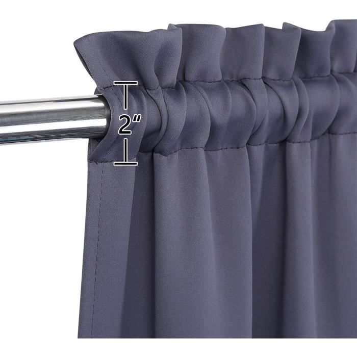 Rideaux Courts Opaques Lot De 2 - Style Campagne Vintage à Carreaux - 90 Cm Hauteur X 74 Cm Largeur - Coton/polyester - Suspension Tringle - Bordeaux
