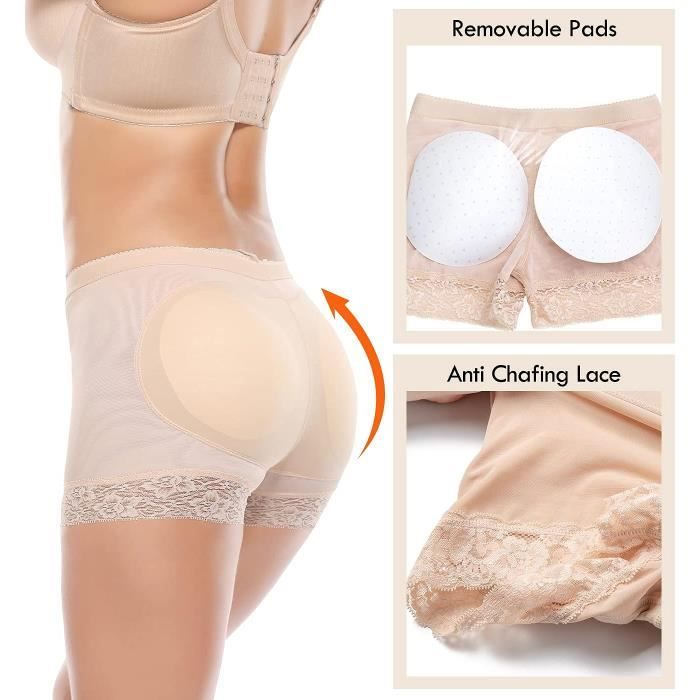 Générique Femmes Culotte Push Up Shapewear Cushion Butt Lifter Pantalon Pour Femme, Women Silicone Hip Pads Silicone Faux Rembourré Culotte Brief Underwear Shapewear